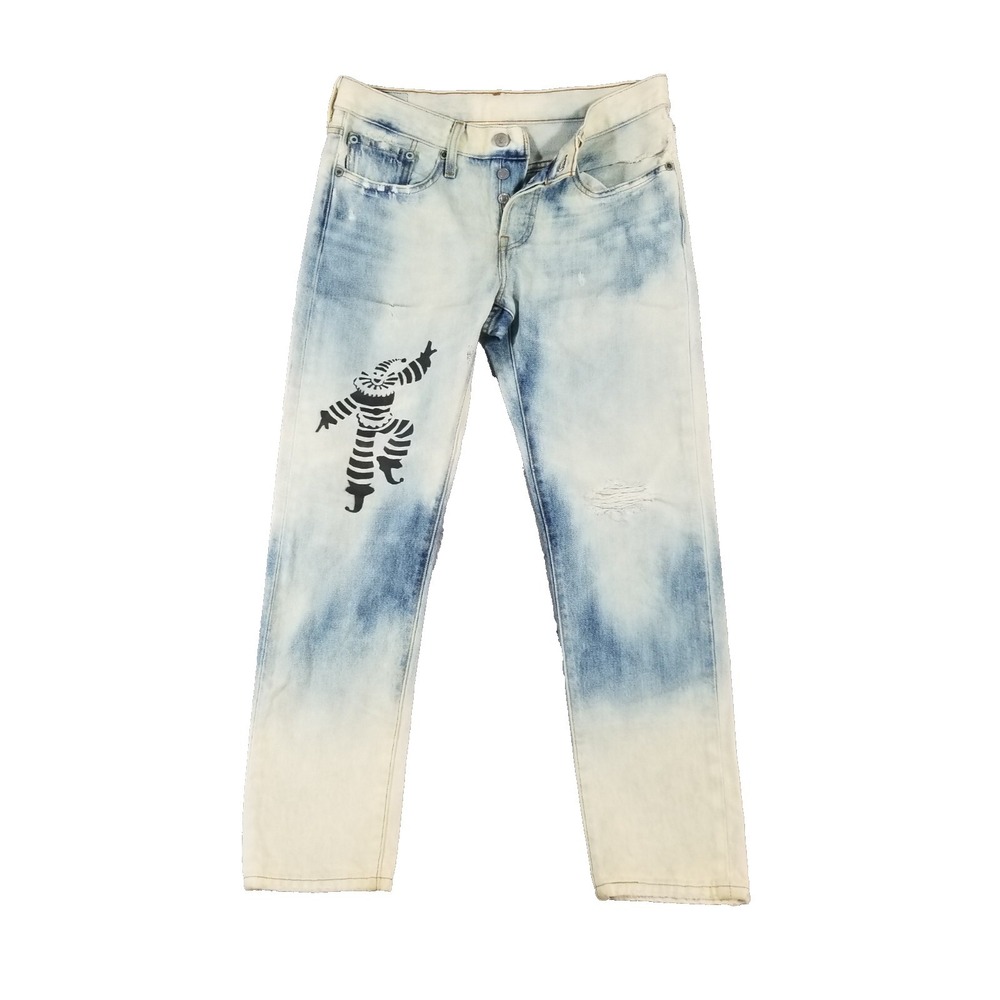 Levi's 501 jeans women's 26x28 blue embellished button fly denim pants